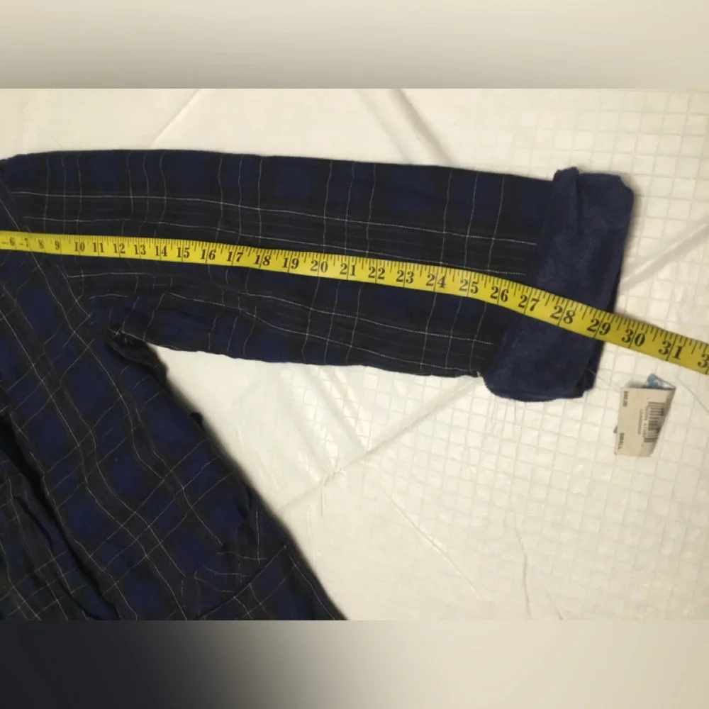 Kohl's Navy Plaid Fleece-Lined Women's Robe